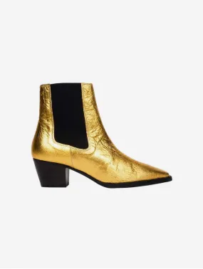 3pm Friday Rocks! Vegan Piatex Ankle Boots | Metallic Gold