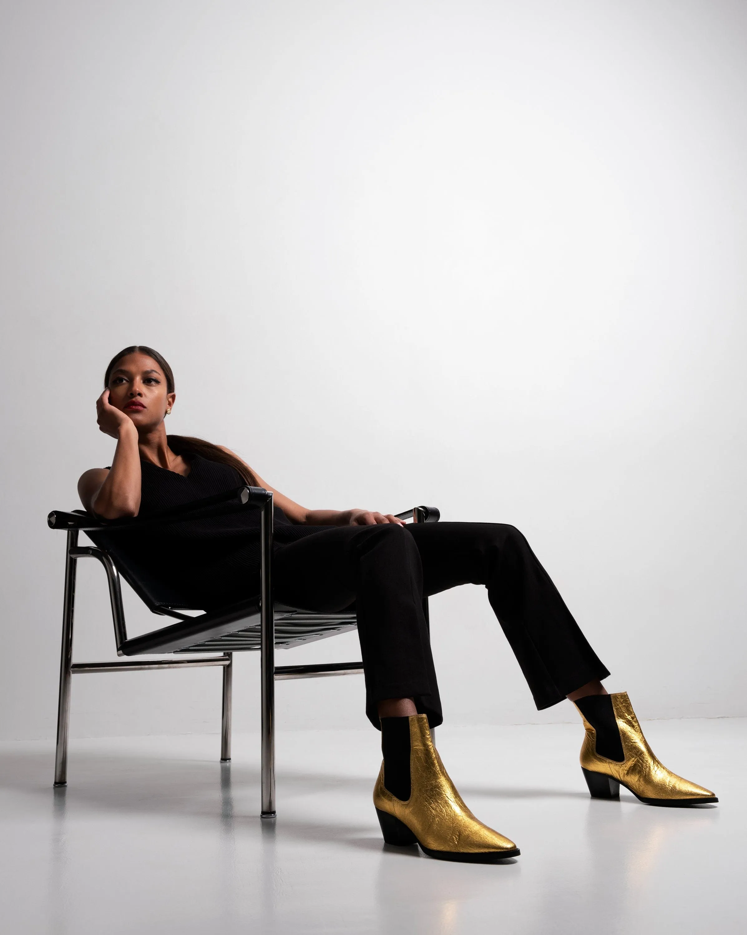 3pm Friday Rocks! Vegan Piatex Ankle Boots | Metallic Gold