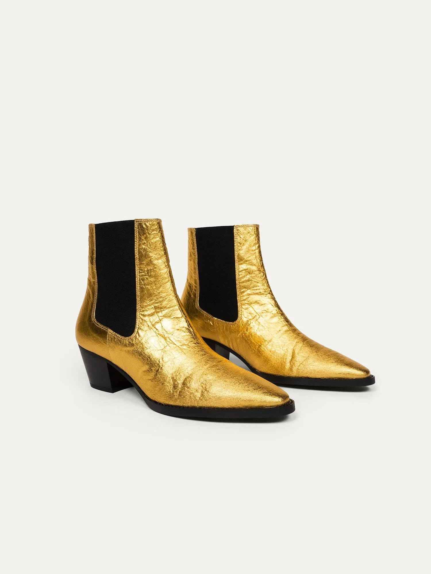 3pm Friday Rocks! Vegan Piatex Ankle Boots | Metallic Gold