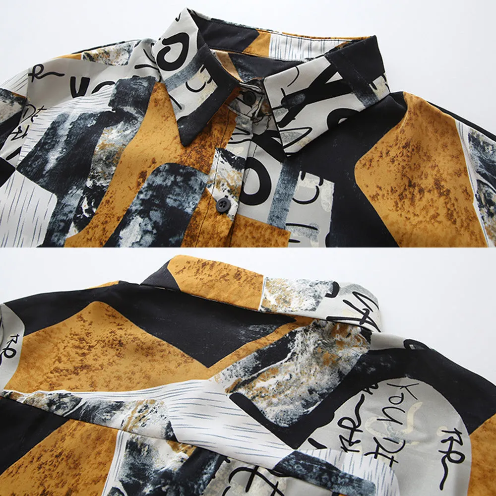 Abstract Print Shirts Wholesale Women Clothing