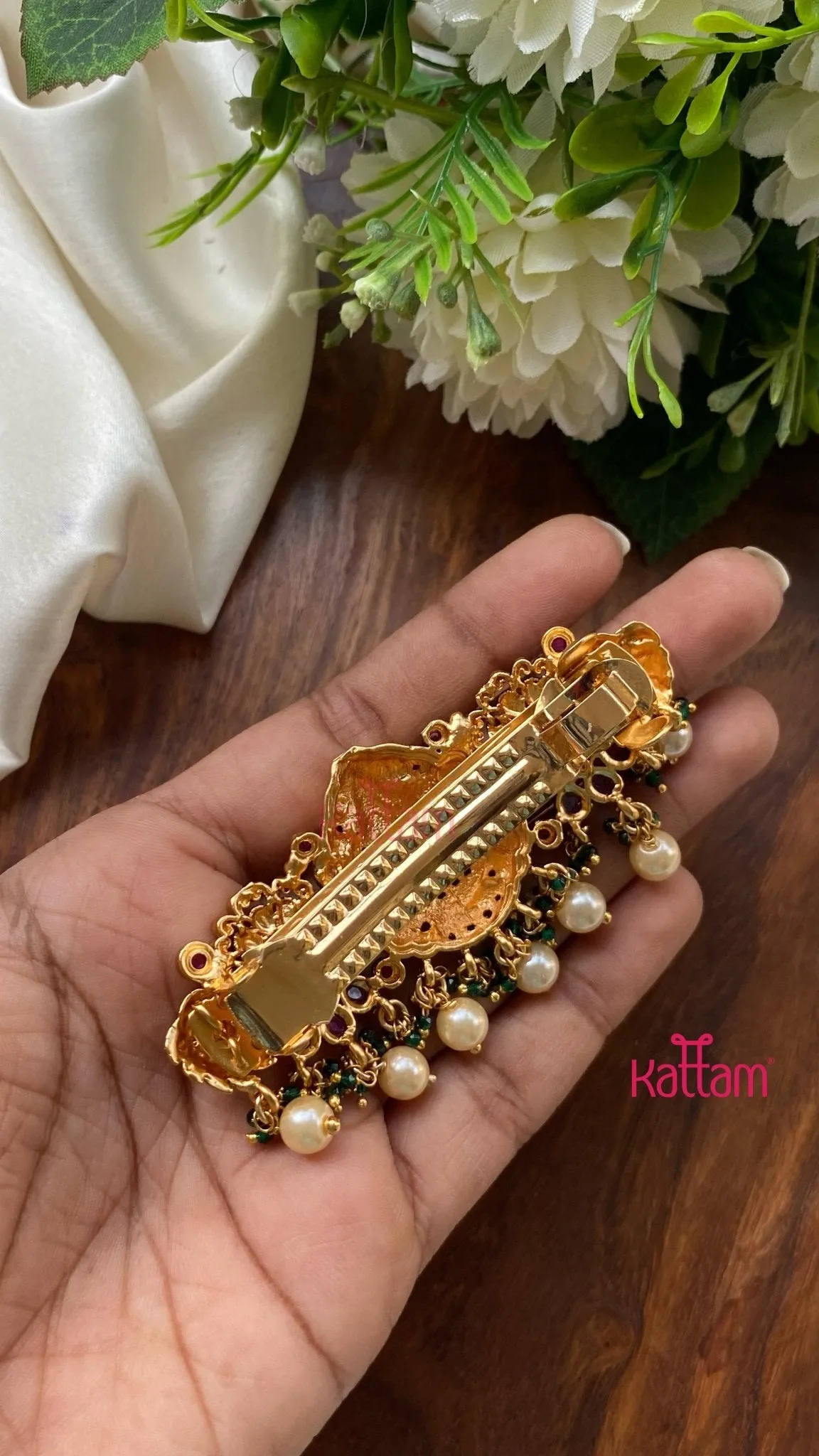 Antique Lakshmi Pearl Hair Clip