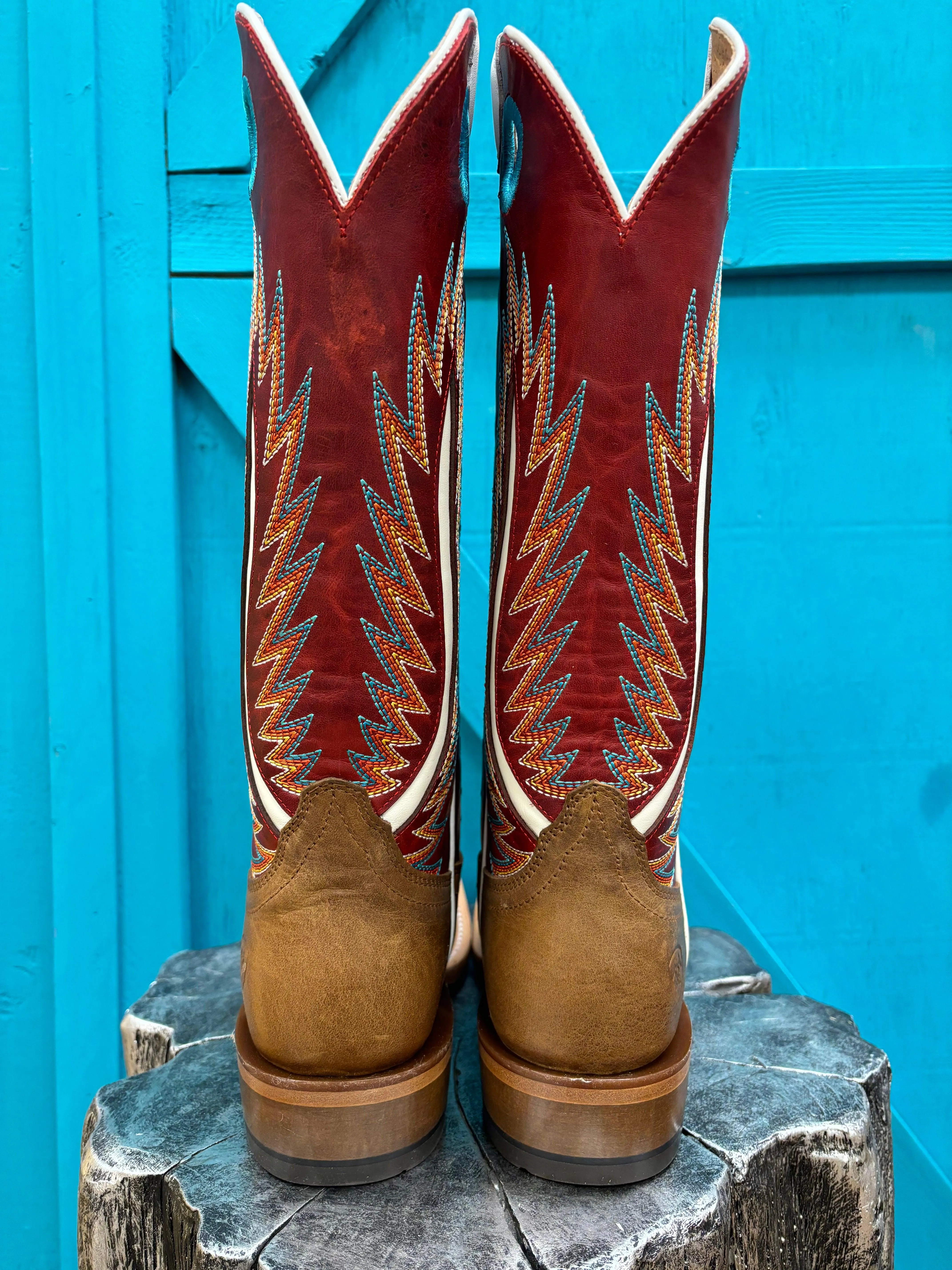 Ariat Women's Futurity Fort Worth Dulce De Leche & Bolero Red Cowgirl Boots 10051016