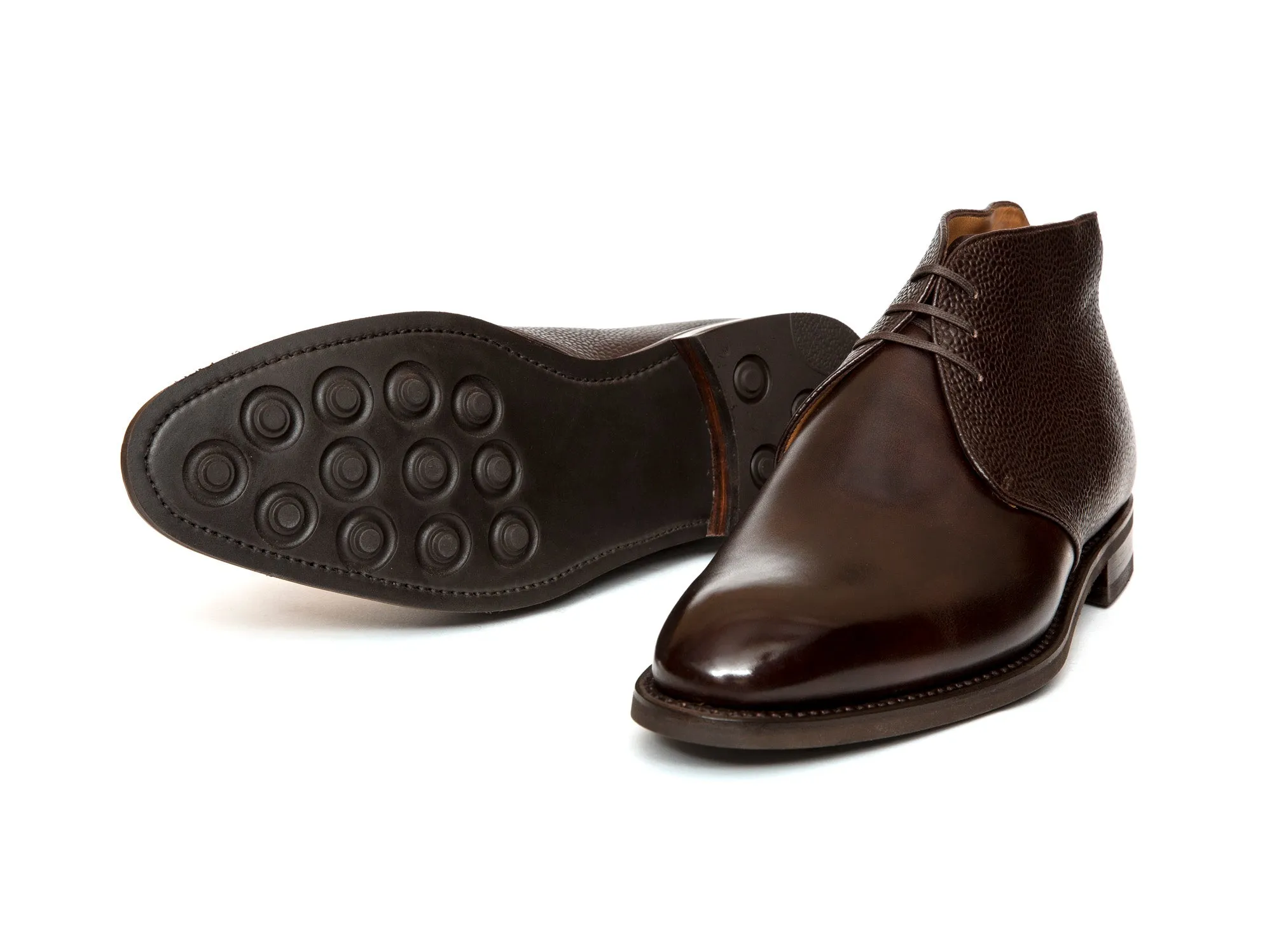 Ballard - MTO - Dark Brown Museum Calf / Dark Brown Scotch Grain - NGT Last - Country Rubber Sole