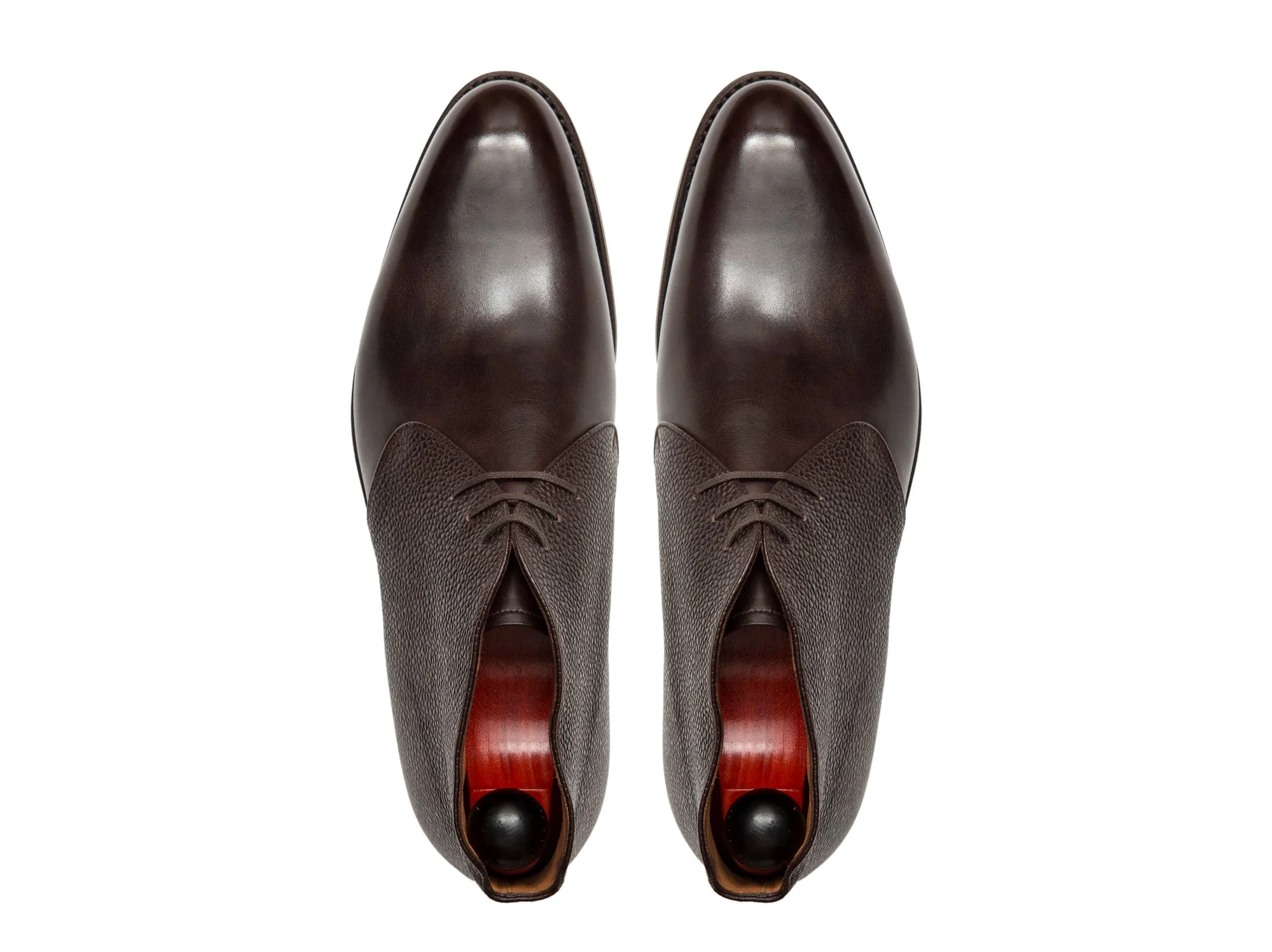 Ballard - MTO - Dark Brown Museum Calf / Dark Brown Scotch Grain - NGT Last - Country Rubber Sole