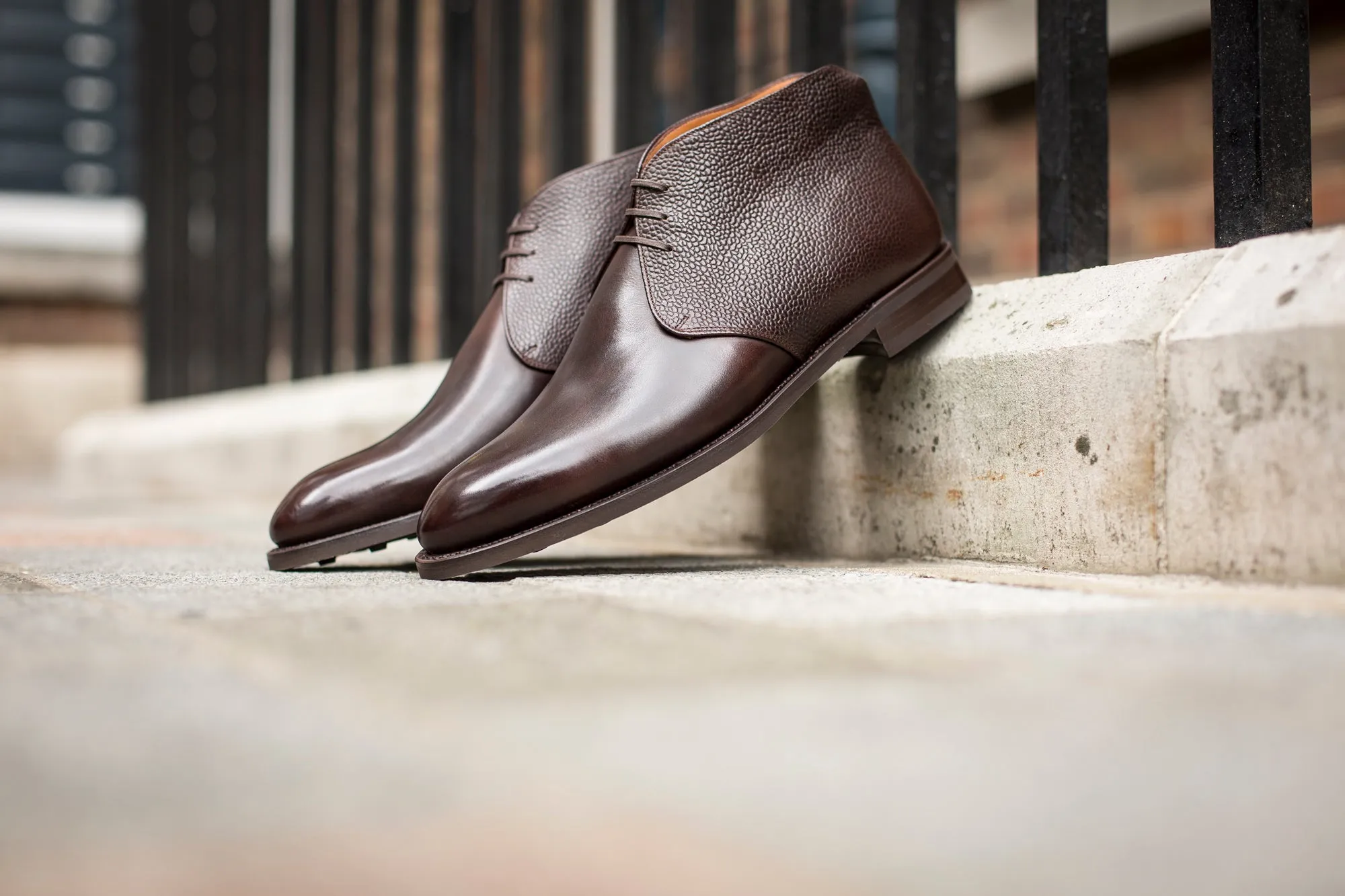 Ballard - MTO - Dark Brown Museum Calf / Dark Brown Scotch Grain - NGT Last - Country Rubber Sole