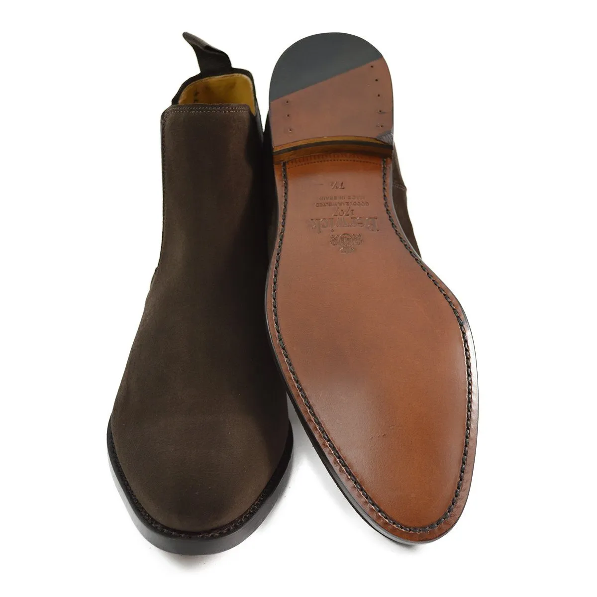 Berwick 1707 Chelsea Boot (303) - Dark Brown Suede