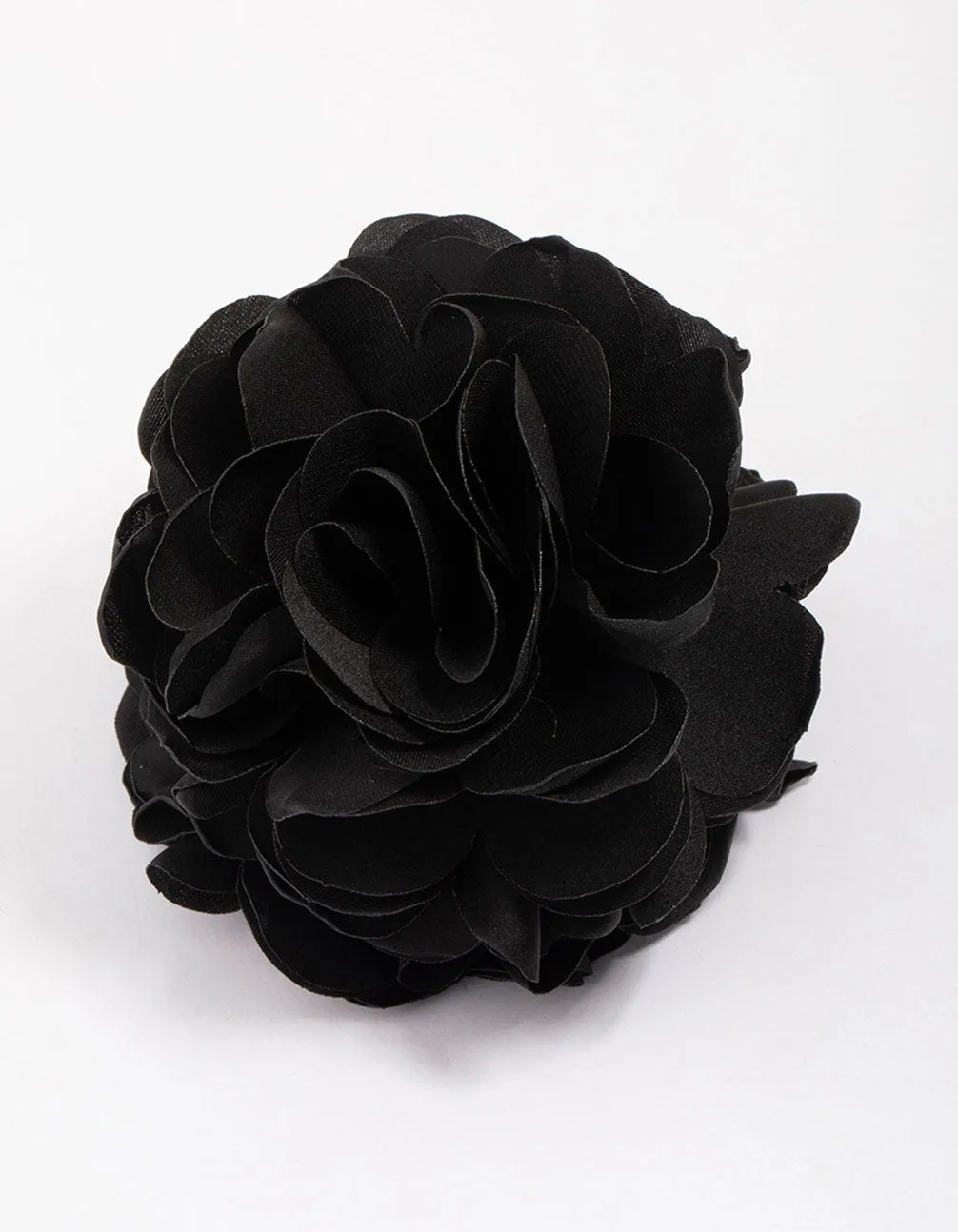 Black Fabric Flower Hair Claw Clip