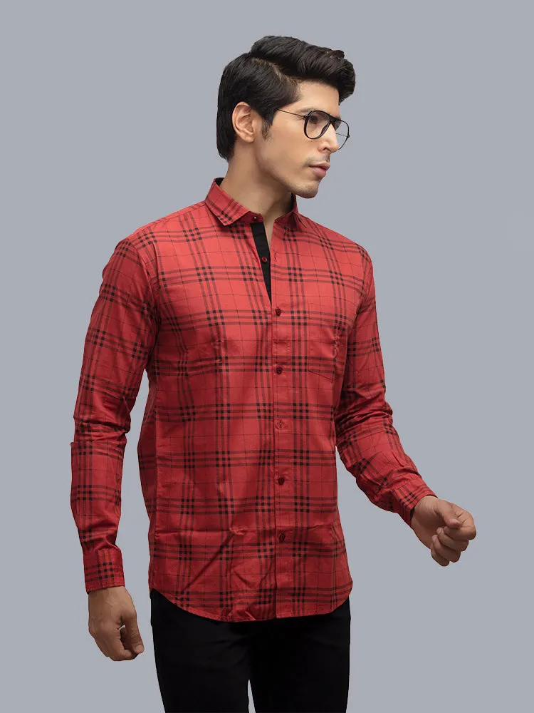 Blue Check Shirt - Checked Regular Fit Casual Shirt