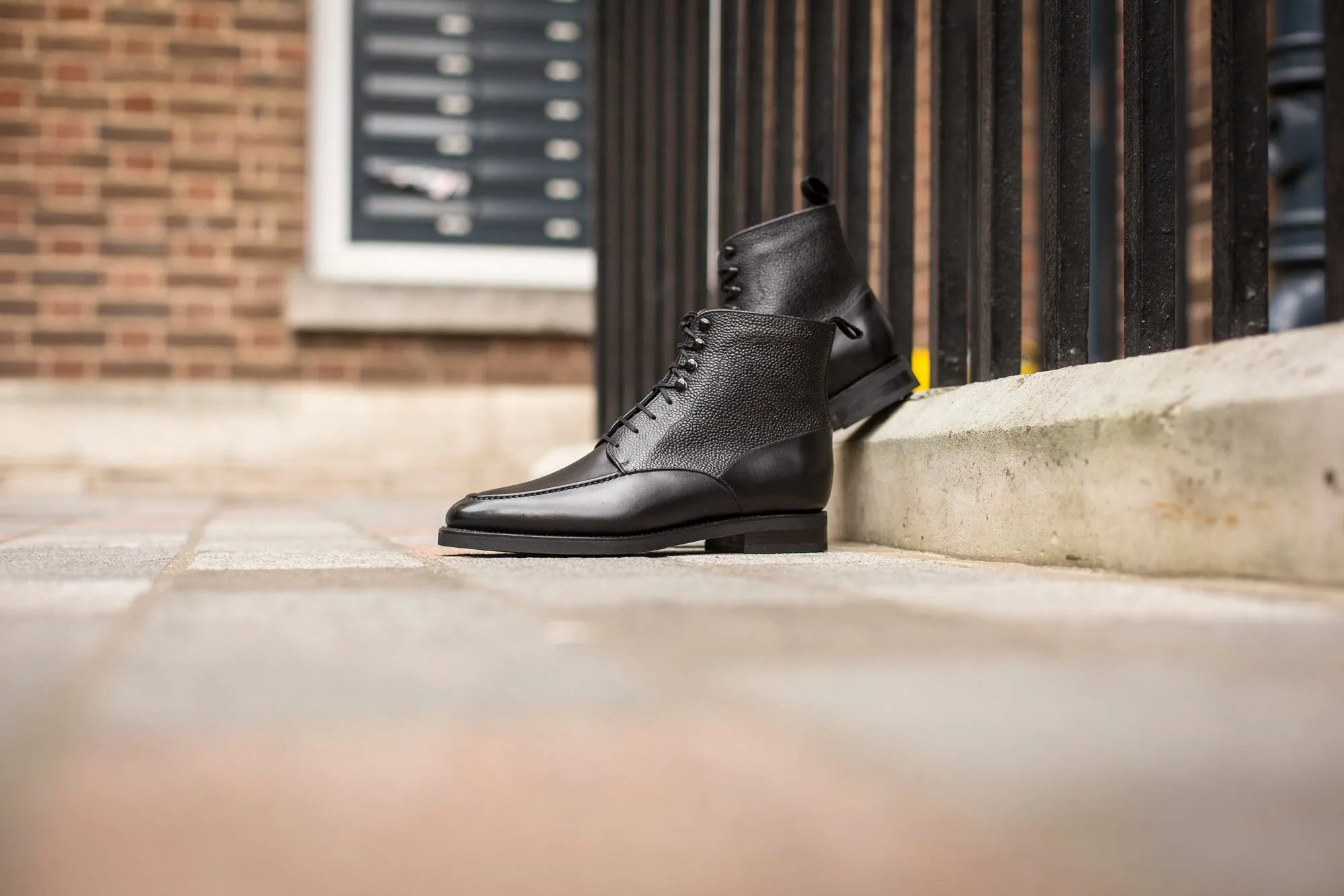 Bremerton - MTO - Black Calf / Black Scotch Grain - TMG Last - Double City Rubber Sole