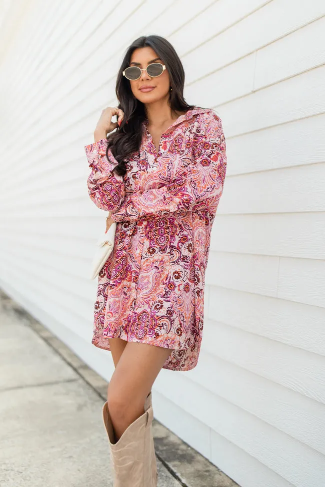 By The Way Multi Paisley Printed Shirt Dress