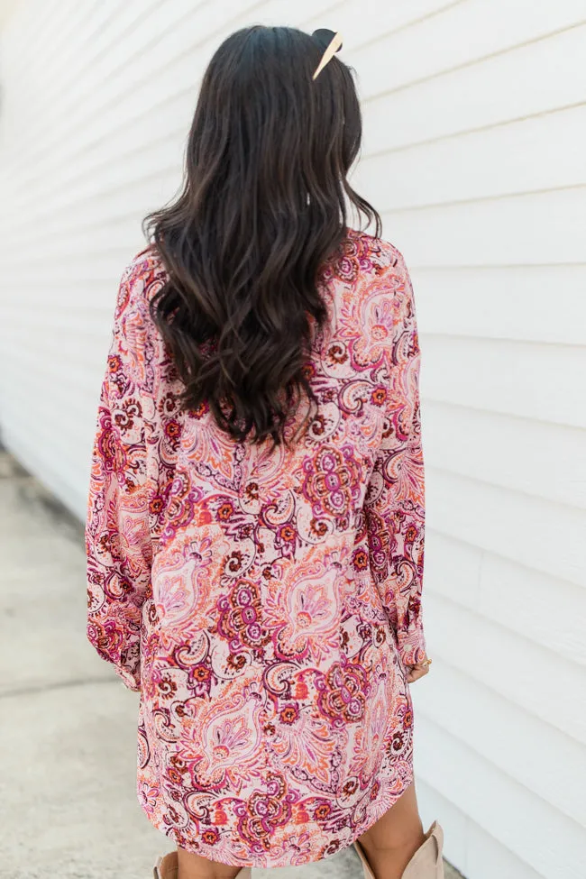 By The Way Multi Paisley Printed Shirt Dress