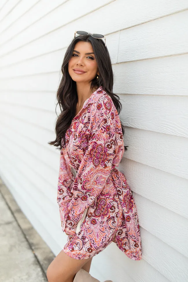 By The Way Multi Paisley Printed Shirt Dress