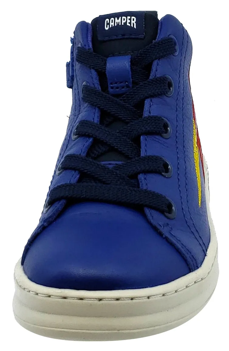 Camper Runner Four Trueno Leather Hightop Laces Blue Junior for Boy's