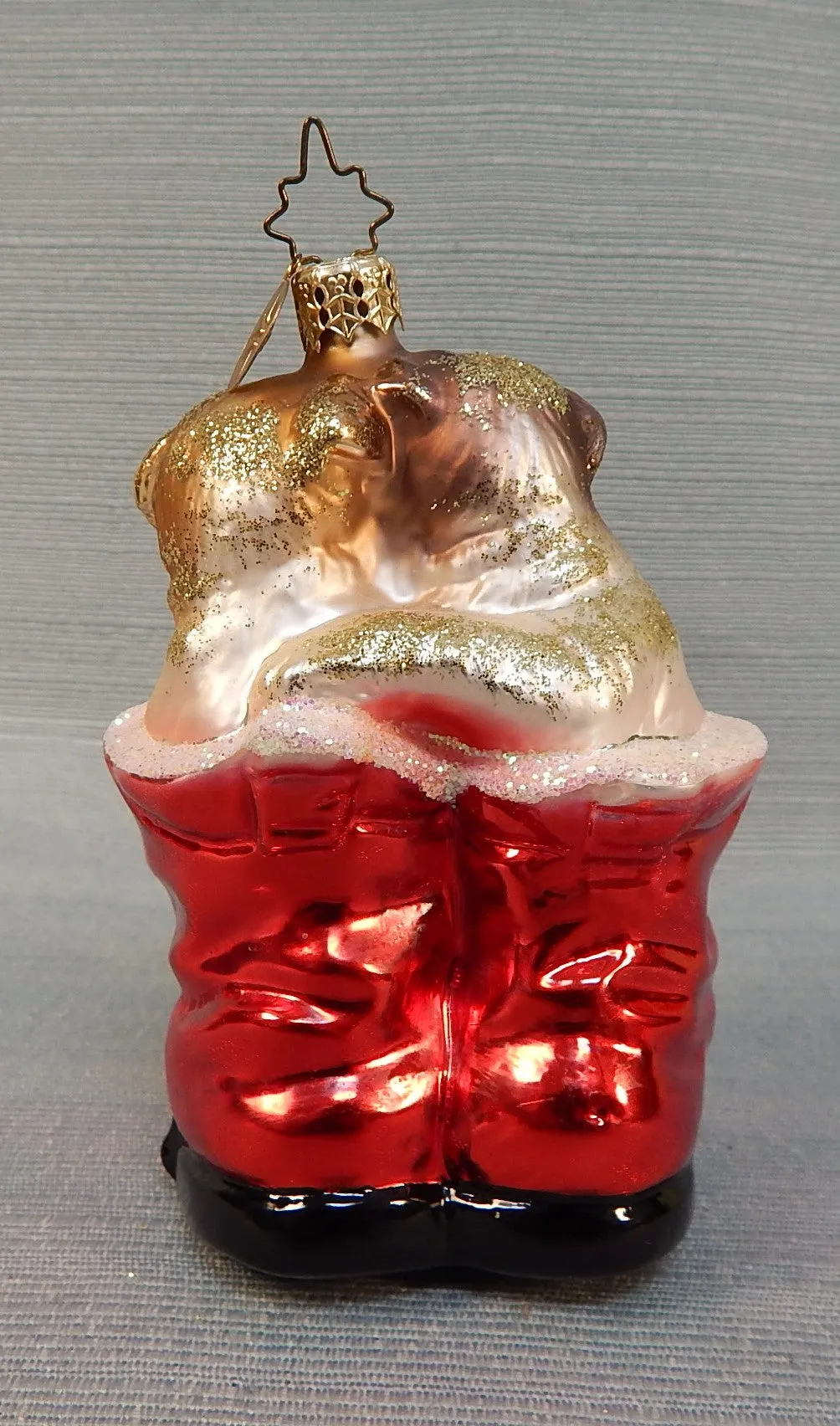 Christopher Radko Puppies in Red Boots Glass Ornament