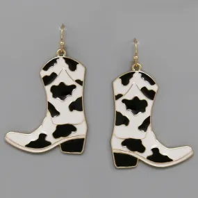 Cowgirl Boots Enamel Drop Earrings