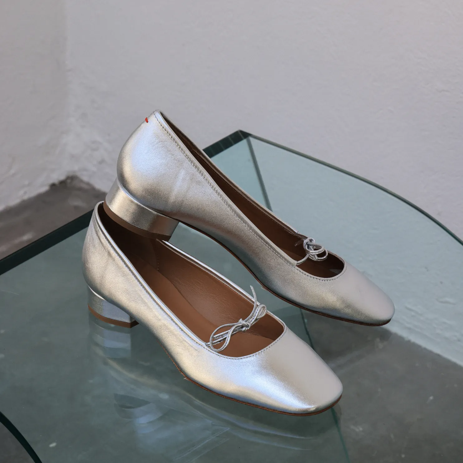 DARYA | Laminated Nappa Leather Silver