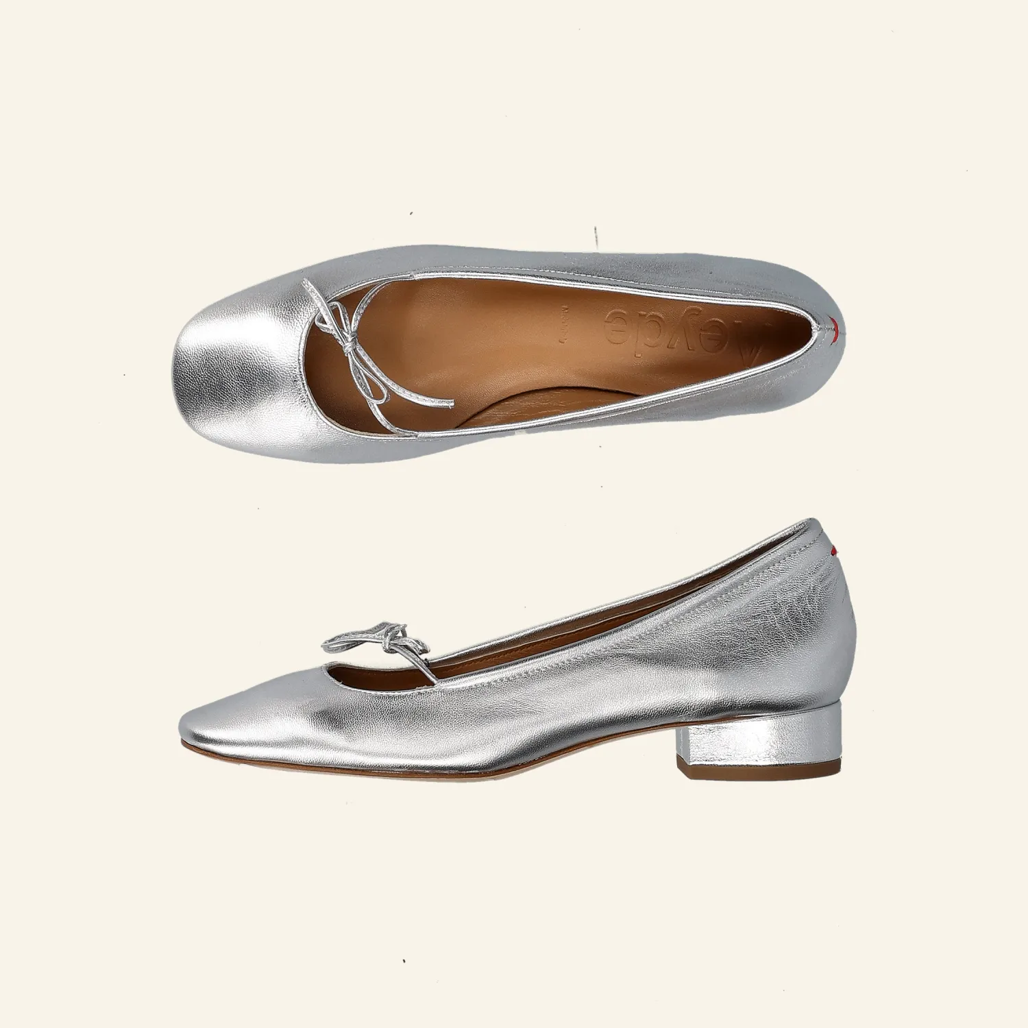 DARYA | Laminated Nappa Leather Silver