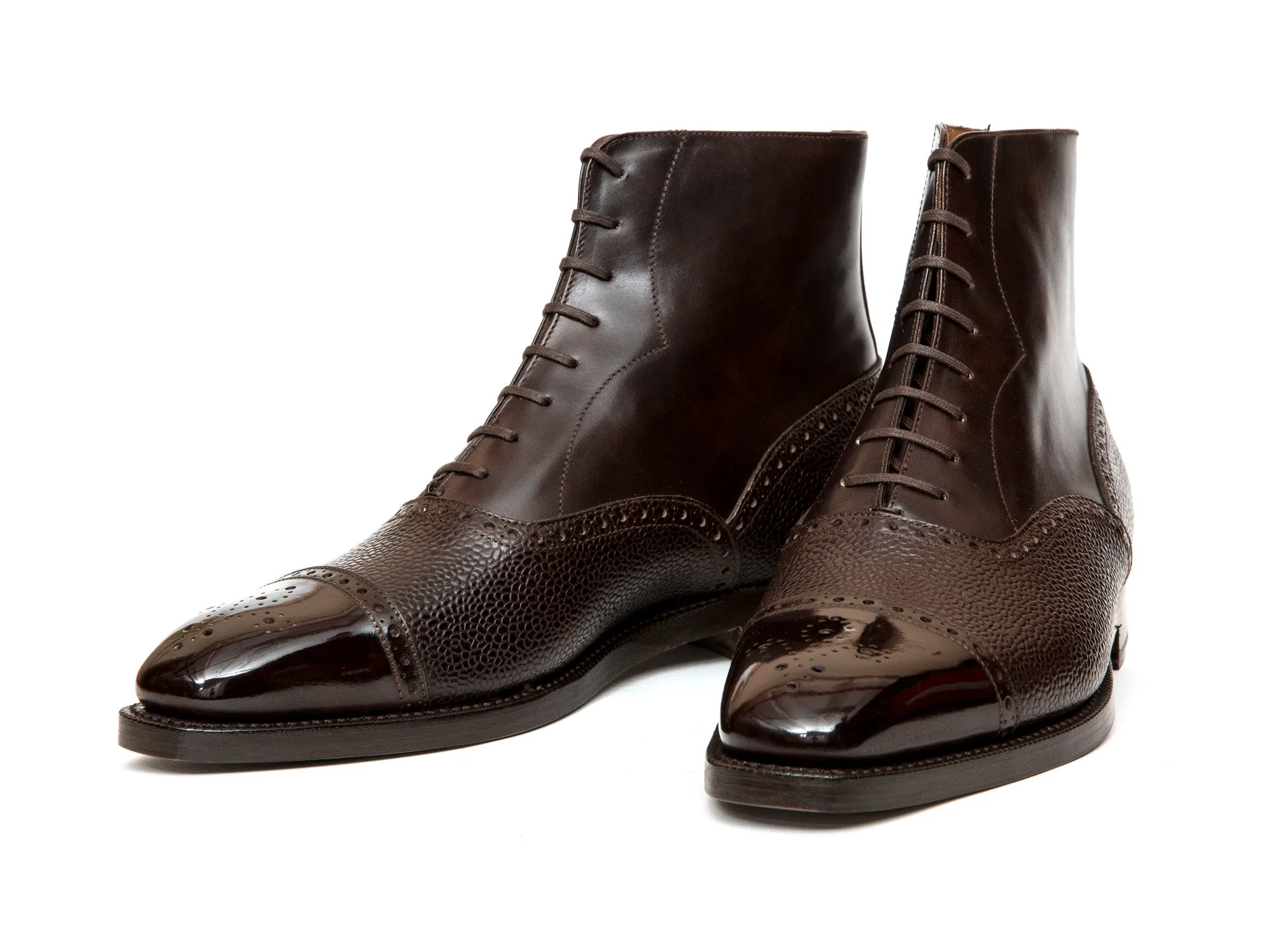 David - MTO - Dark Brown Museum Calf / Dark Brown Scotch Grain Calf - LPB Last - Double Leather Sole