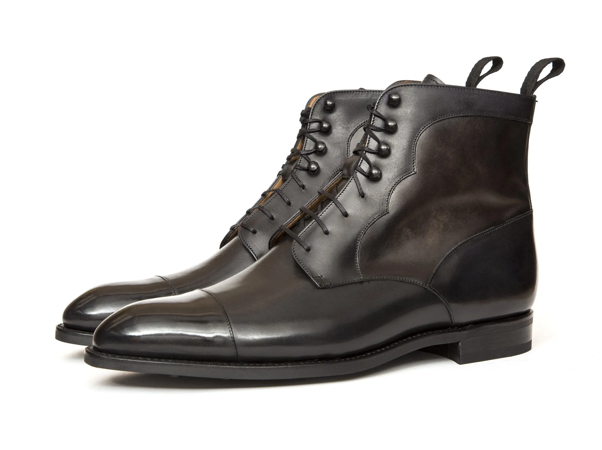 Delridge - MTO - Shaded Black Calf / Grey Museum Calf - NGT Last - Double Country Rubber Sole