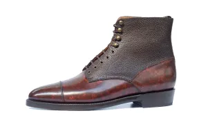 Delridge - MTO - Walnut Marble Patina / Dark Brown Scotch Grain - TMG Last - Double Leather Sole