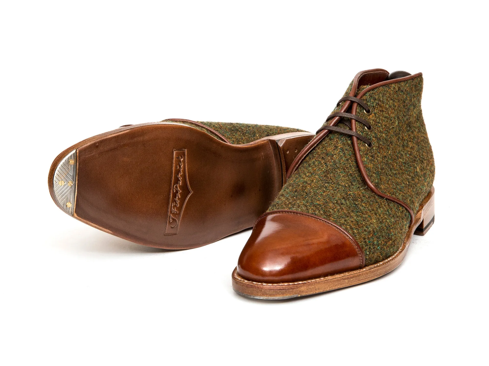 Des Moines - MTO - Mustard Tweed / Gold Museum Calf - TMG Last - Natural Single Leather Sole