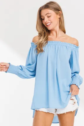 Feeling Blue Off Shoulder Top