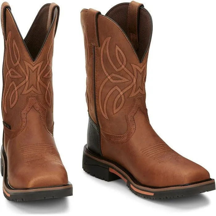 Justin Men's Dallen 11 Nano Comp Toe Western Work Boot -Brown- SE4215