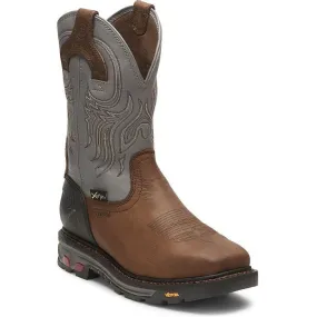 Justin Men's Tanker 11 Steel Toe Western Work Boot -Brown- WK2102