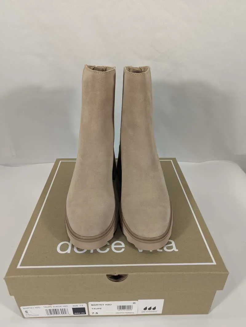 MARTEY H2O WIDE BOOTS TAUPE SUEDE - re:vita