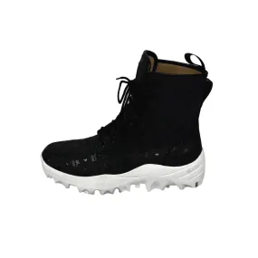 MCM Boots Black/White Leather Ankle Boots