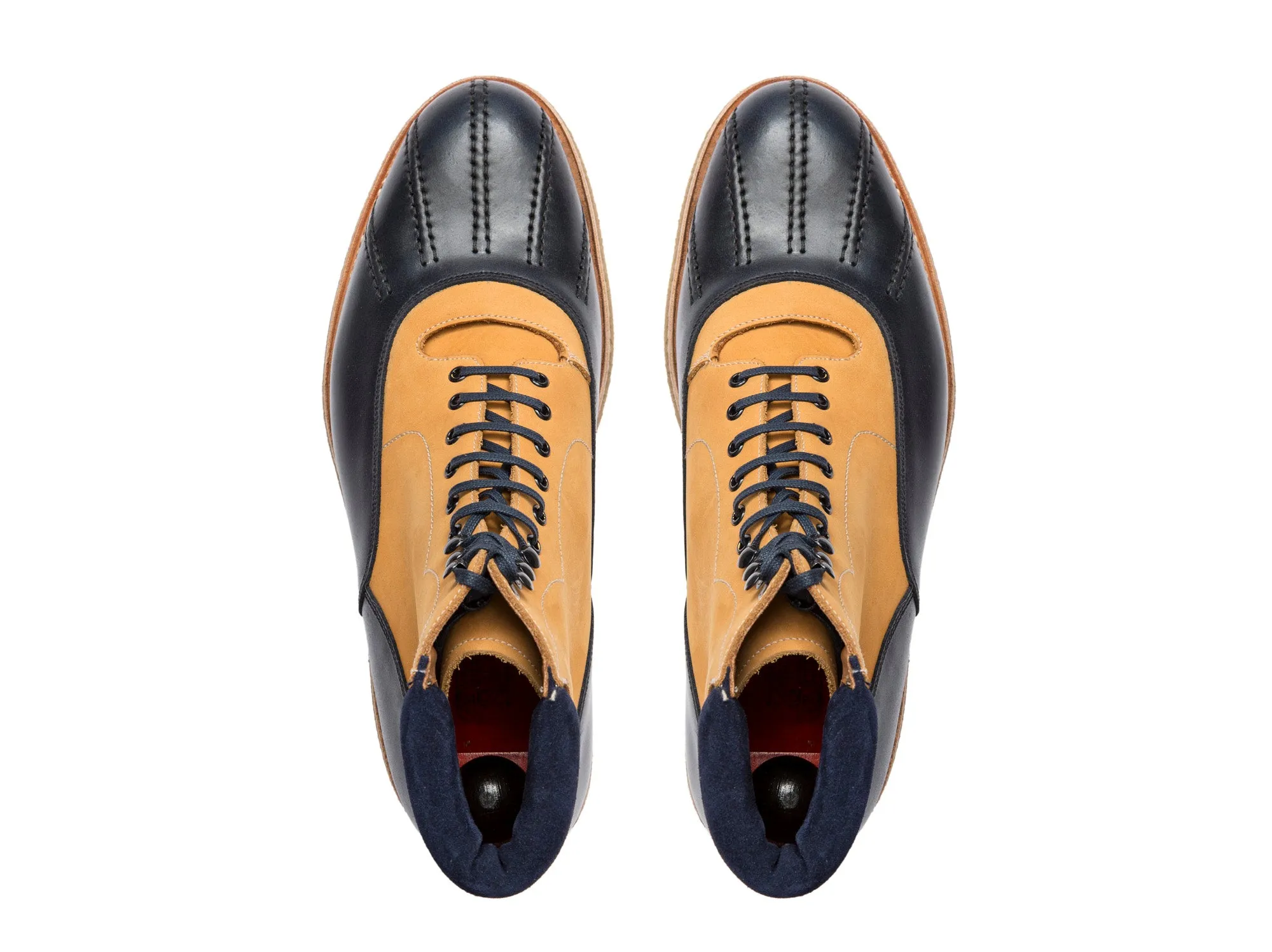 Mercer - MTO - Navy Calf / Tan Nubuck - TMG Last - Crepe Rubber Sole