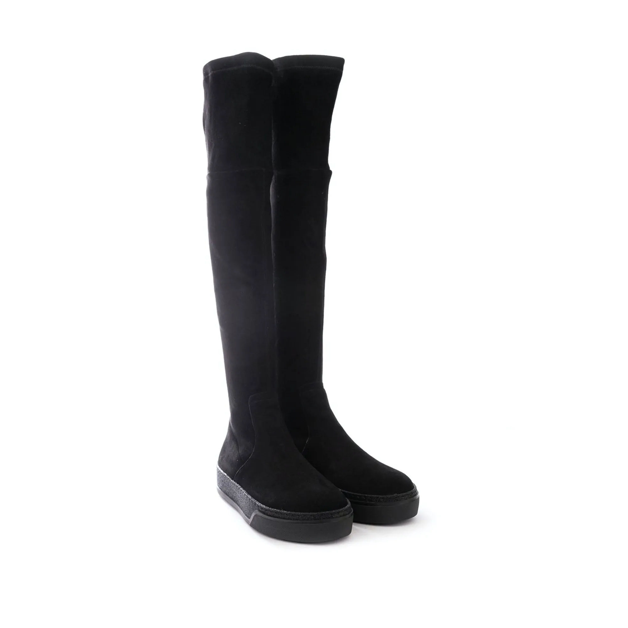 Over-the-knee Boot Stretch Camoscio Black