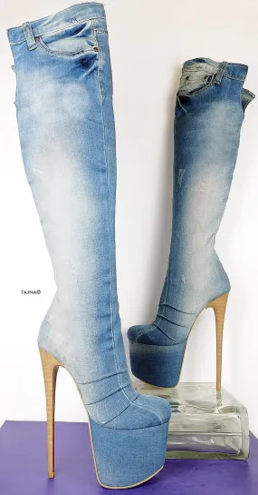 Over the Knee Platform Jean Boots