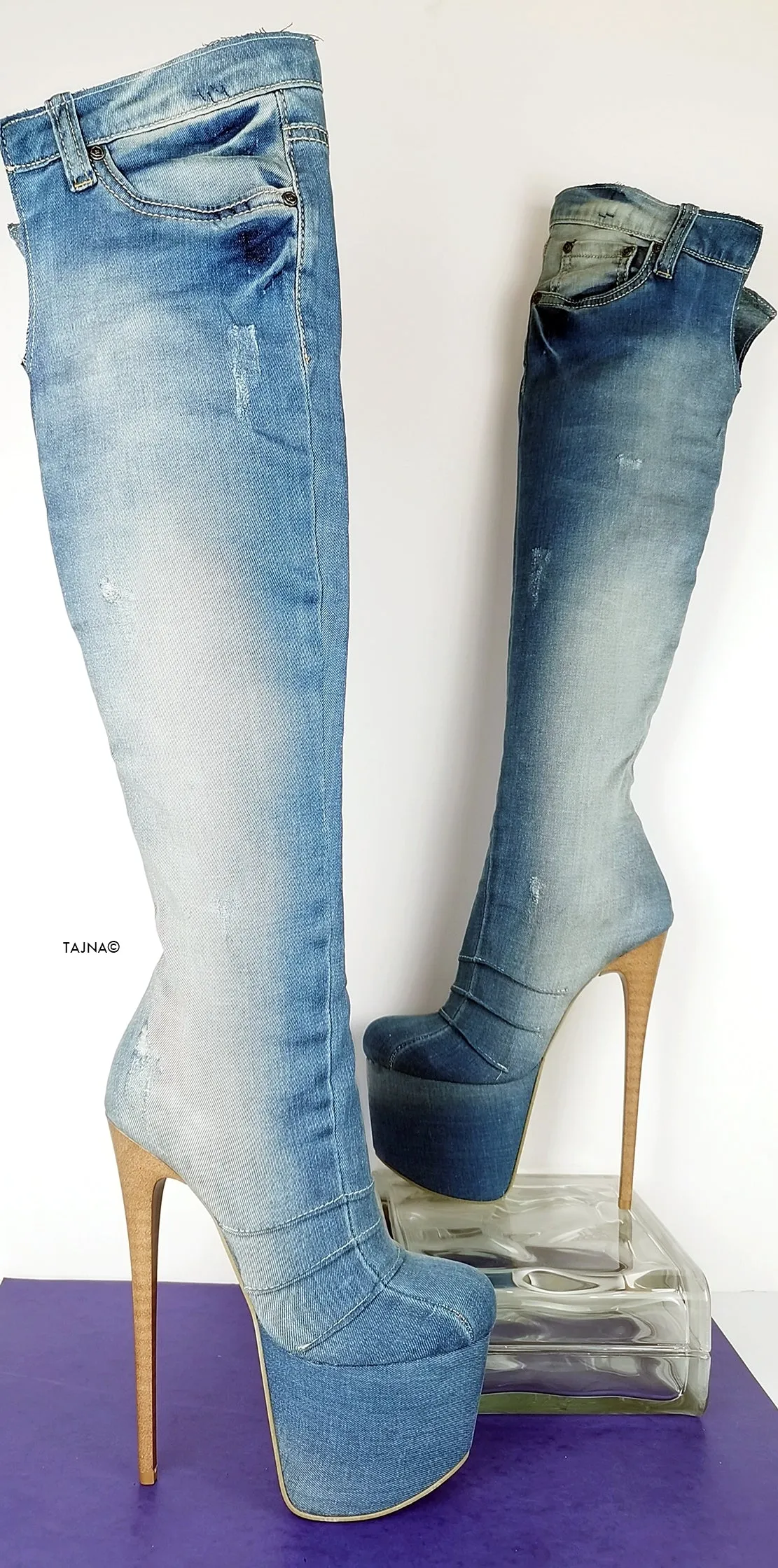 Over the Knee Platform Jean Boots