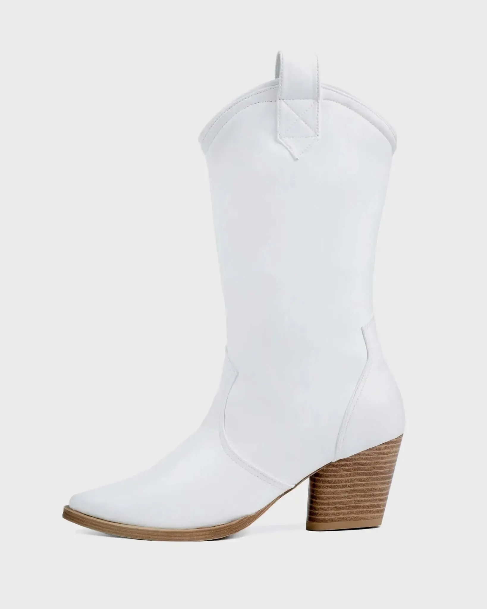 PRE-ORDER White Vegan Cowboy Cactus Leather Boots by Bohema