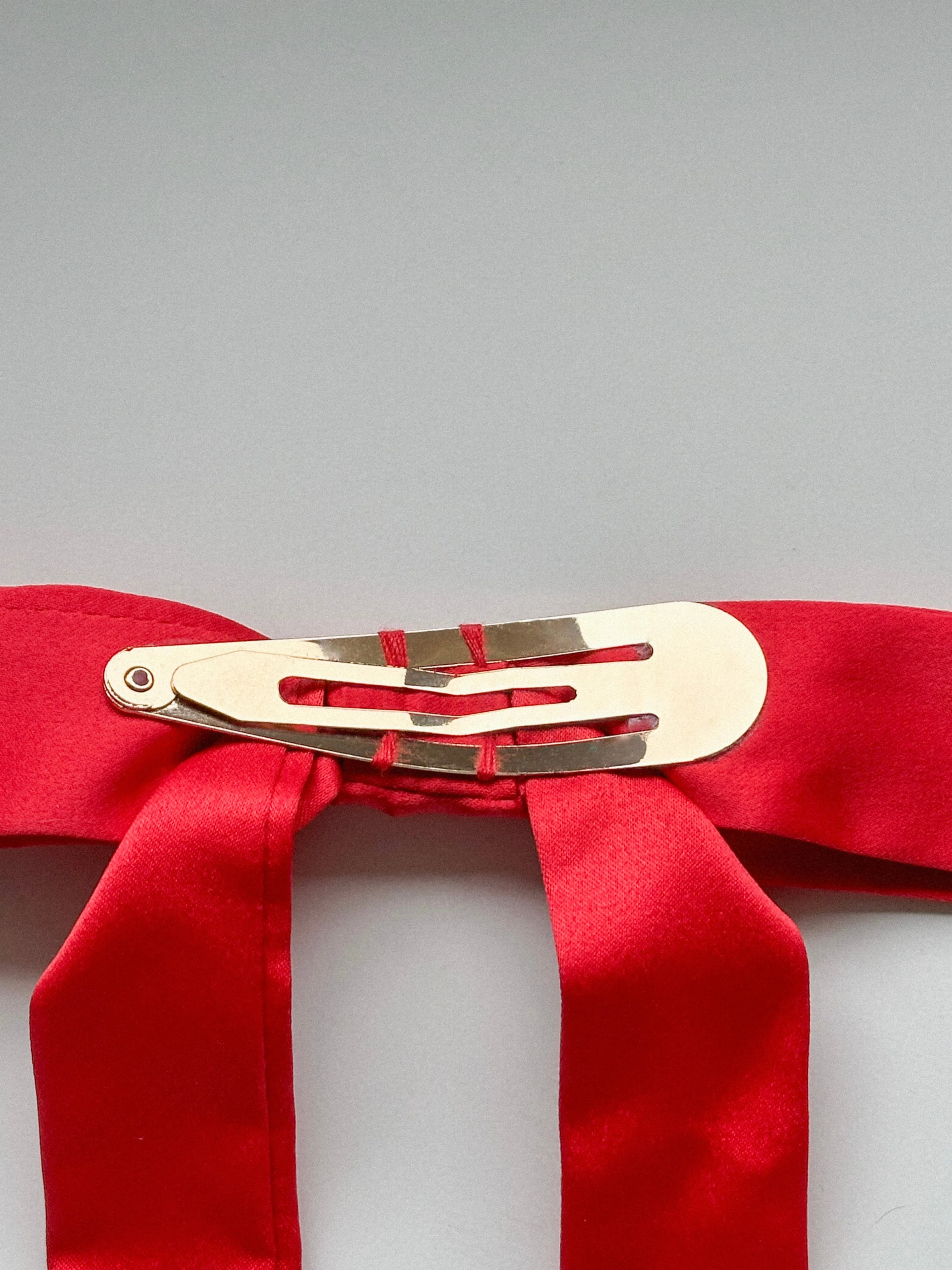 Red Ribbon Hair Clip