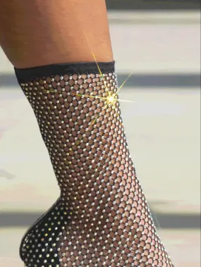 Rhinestone Decor Stiletto Heeled Sandal Boots