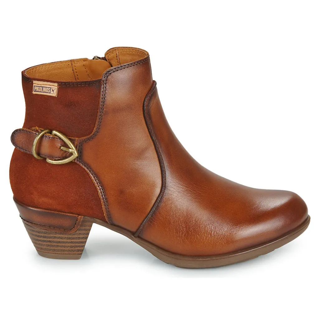 Rotterdam Calfskin Leather Women's Mid Heel Zip Up Ankle Boots