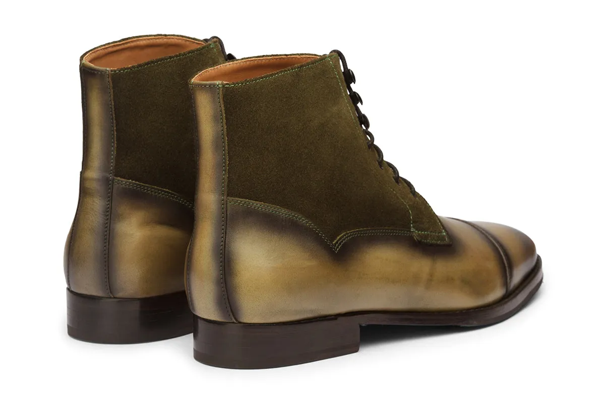 Twin Texture Toecap  Patina boots