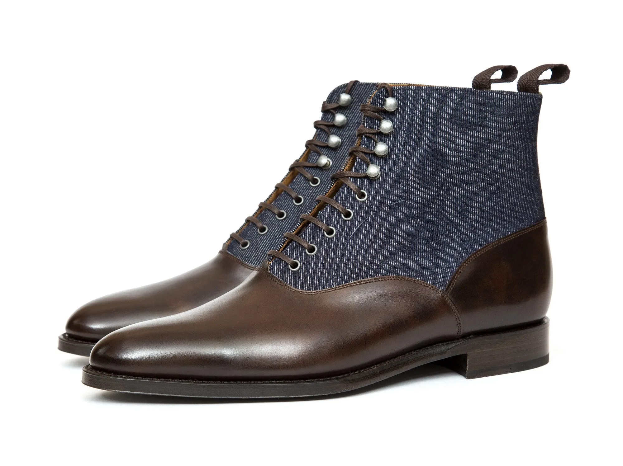 Wedgwood - MTO - Antique Brown Calf / Denim - TMG Last - Single Leather Sole