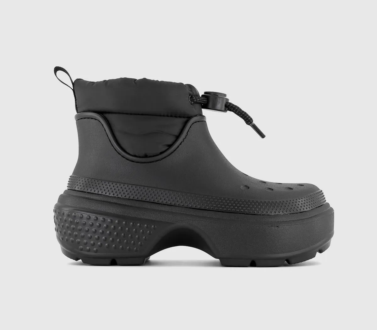 Womens Crocs Stomp Puff Boot Black