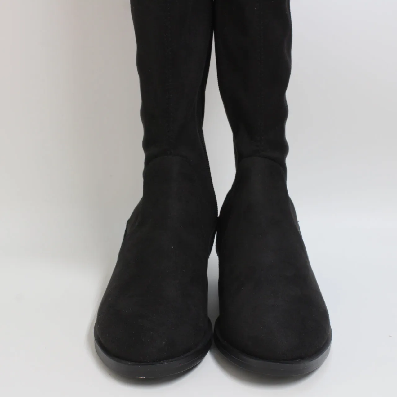 Womens Office Wide Fit: Kai Stretch OTK Boots Black